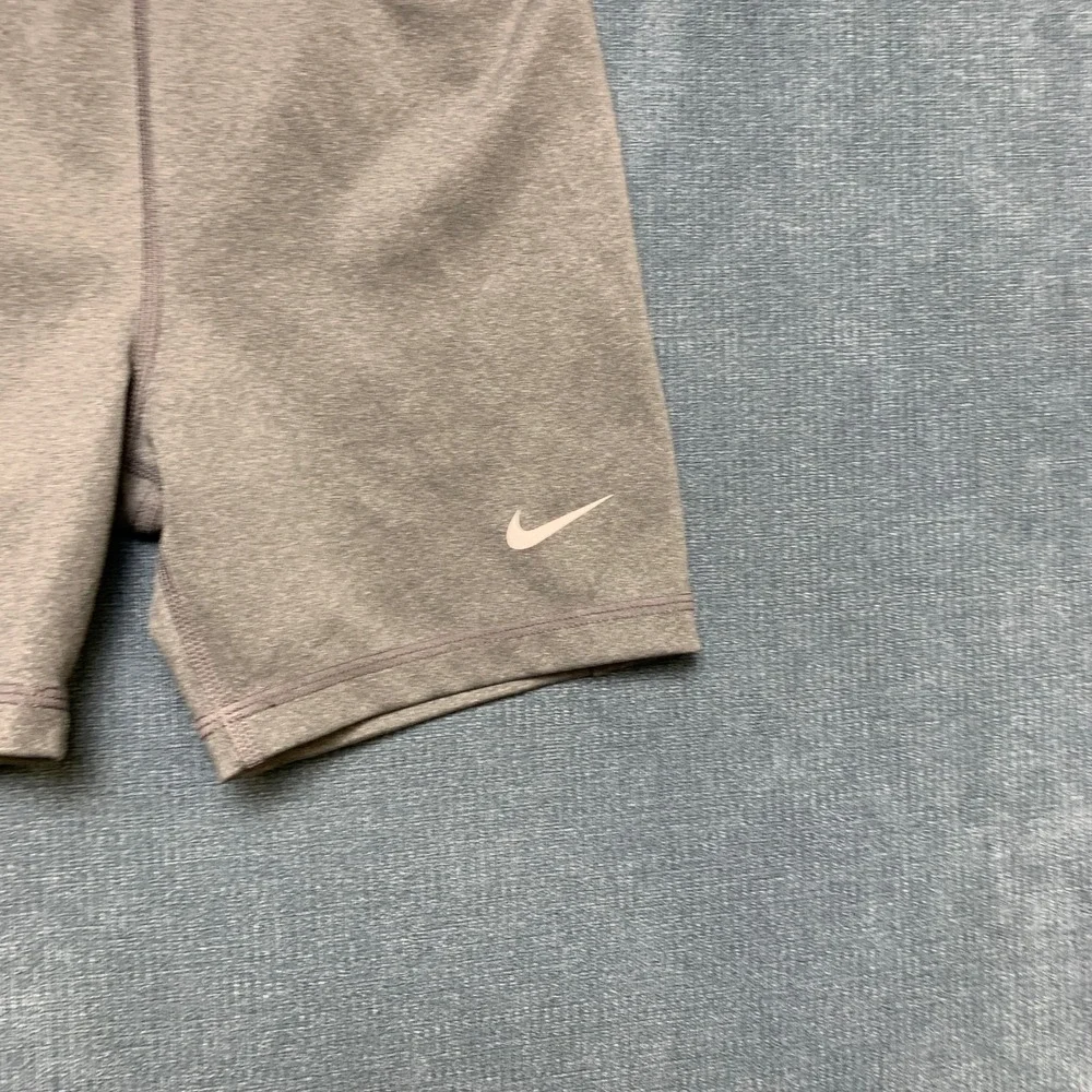 Nike Pro Shorts Girls 23 Heather Gray Dri Fit Training Technology High Waist